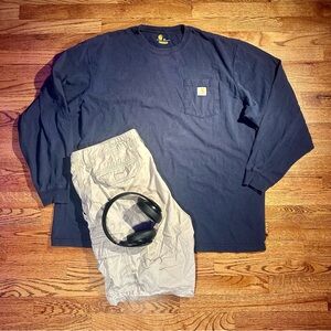 Navy Carhartt long sleeve shirt